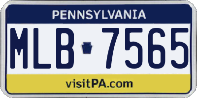 PA license plate MLB7565