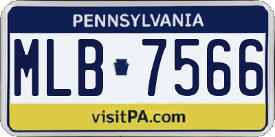 PA license plate MLB7566