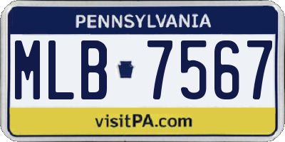 PA license plate MLB7567