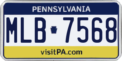 PA license plate MLB7568