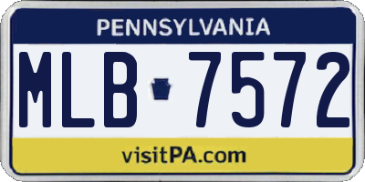 PA license plate MLB7572