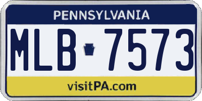 PA license plate MLB7573