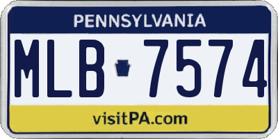 PA license plate MLB7574