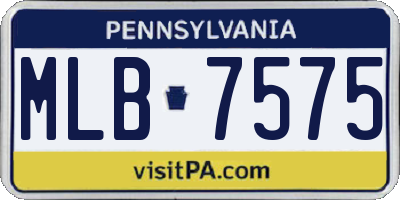 PA license plate MLB7575