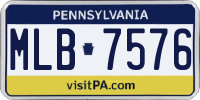 PA license plate MLB7576
