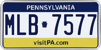 PA license plate MLB7577