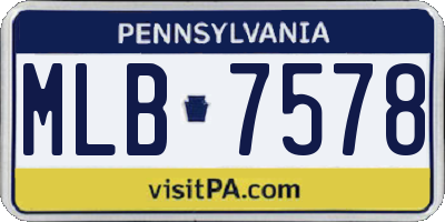 PA license plate MLB7578