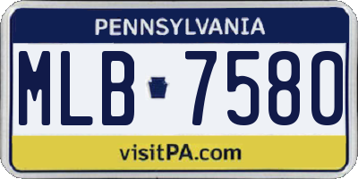 PA license plate MLB7580