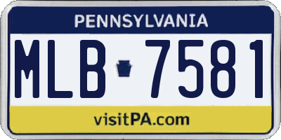 PA license plate MLB7581