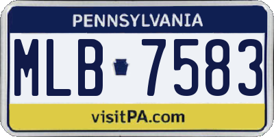 PA license plate MLB7583