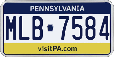 PA license plate MLB7584