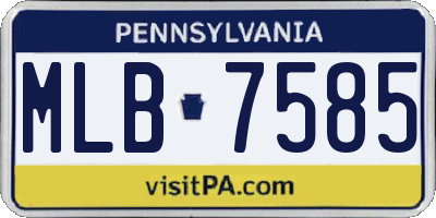 PA license plate MLB7585