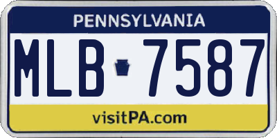 PA license plate MLB7587