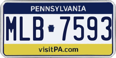 PA license plate MLB7593