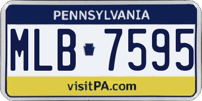 PA license plate MLB7595