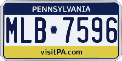 PA license plate MLB7596