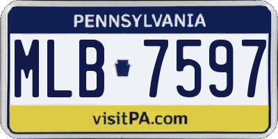 PA license plate MLB7597