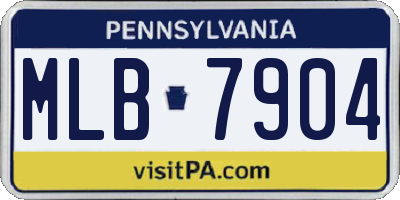 PA license plate MLB7904