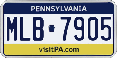 PA license plate MLB7905