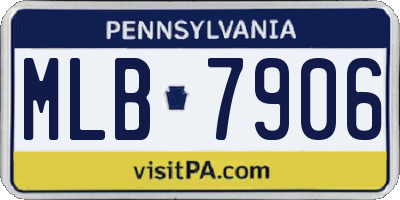 PA license plate MLB7906