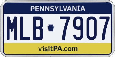 PA license plate MLB7907