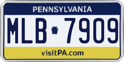PA license plate MLB7909