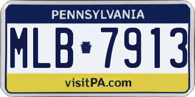 PA license plate MLB7913