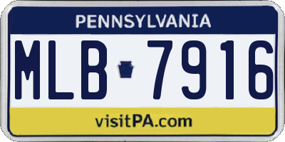 PA license plate MLB7916