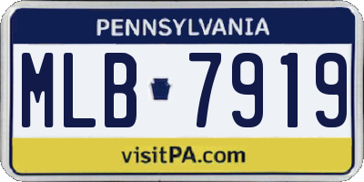 PA license plate MLB7919