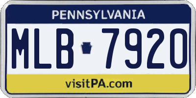 PA license plate MLB7920
