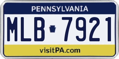 PA license plate MLB7921