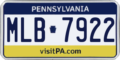 PA license plate MLB7922