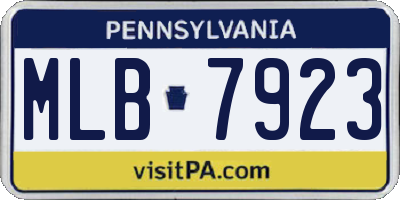 PA license plate MLB7923