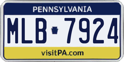 PA license plate MLB7924