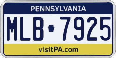 PA license plate MLB7925