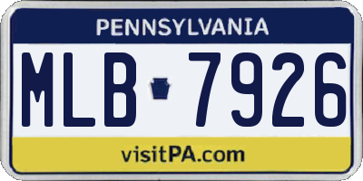 PA license plate MLB7926