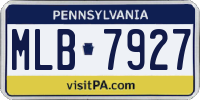PA license plate MLB7927