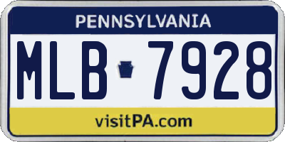 PA license plate MLB7928