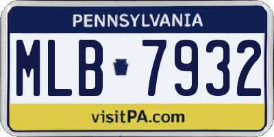 PA license plate MLB7932