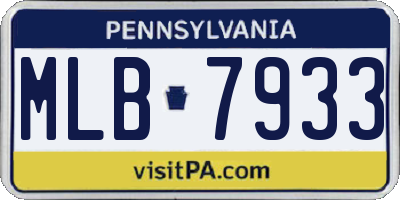 PA license plate MLB7933