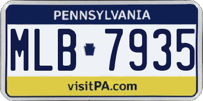 PA license plate MLB7935