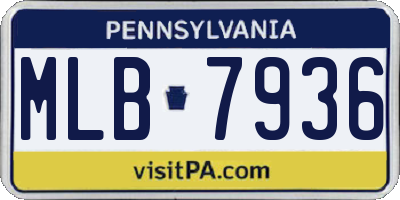PA license plate MLB7936