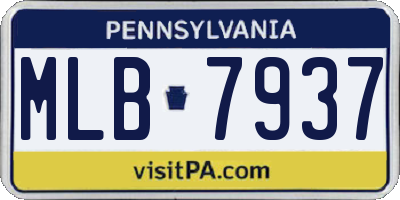 PA license plate MLB7937