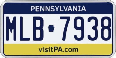 PA license plate MLB7938