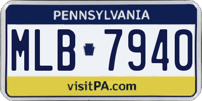 PA license plate MLB7940