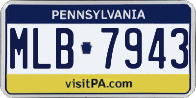 PA license plate MLB7943