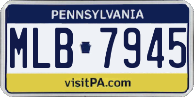 PA license plate MLB7945