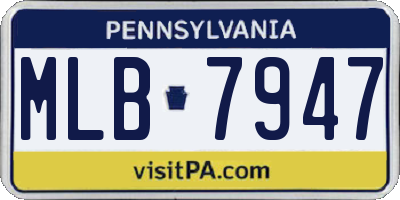 PA license plate MLB7947