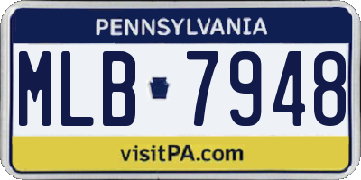 PA license plate MLB7948