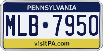 PA license plate MLB7950